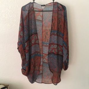 Floral sheer cardigan